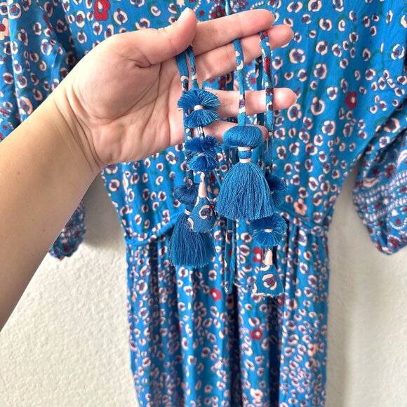 Poupette St Barth Mya Maxi Dress Blue Leo Print - Picture 10 of 15